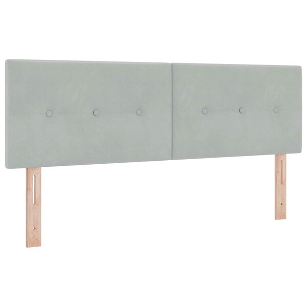 vidaXL Tête de lit LED avec bandes LED Gris clair 144 cm Velours