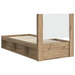 vidaXL Cadre de lit avec rangement et tête de lit Chêne artisanal