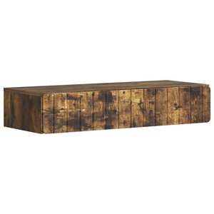 vidaXL Table d'appoint murale Chêne fumé 87 5 x 34 5 x 17 cm