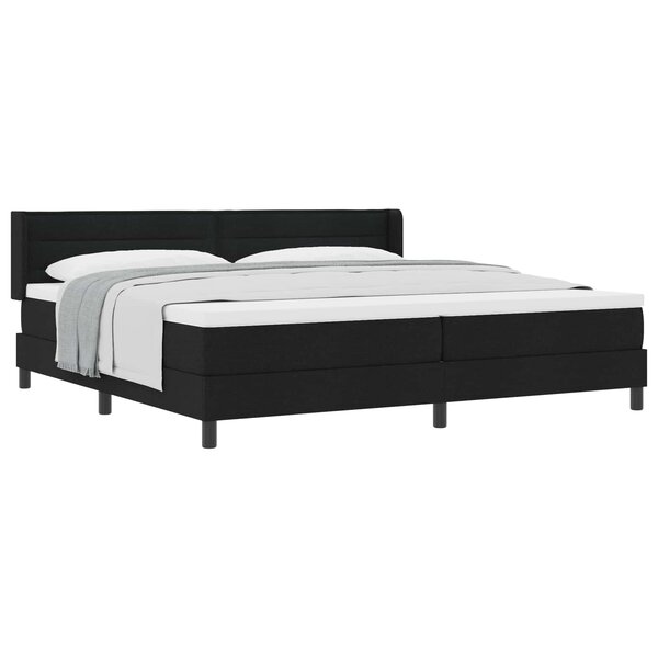 vidaXL Lit à ressorts avec tête de lit Noir 200 x 200 cm tissu