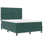 vidaXL Lit à ressorts avec matelas Vert foncé 140 x 190 cm Velours