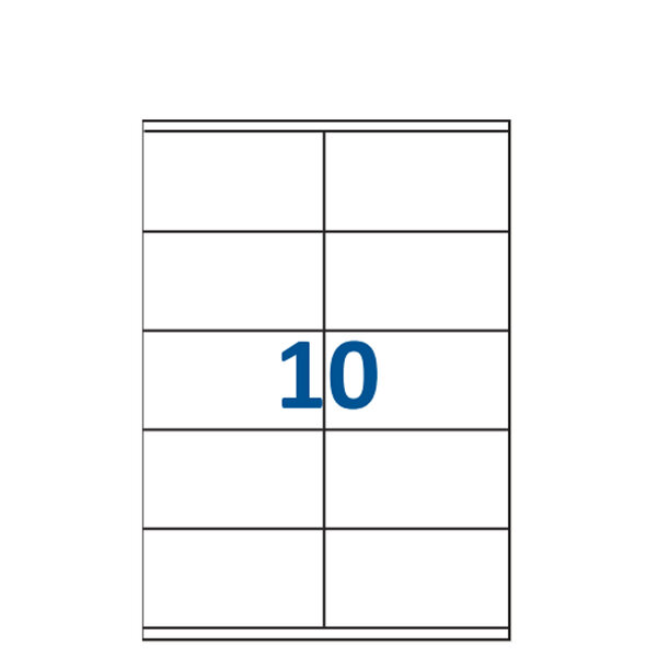Lot de 200 Planches étiquettes autocollantes blanches sur feuille A4 : 105 x 57 mm (10 étiquettes par feuille spéciales bons de transport)
