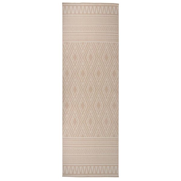 vidaXL Tapis à tissage plat d'extérieur 80x250 cm Rayures brunes
