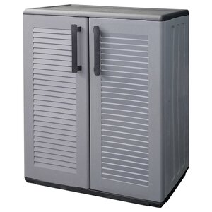 vidaXL Armoire de rangement de jardin Gris et noir 68x37x84 cm PP
