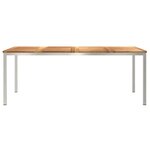vidaXL Table à manger d'extérieur Marron Bois de teck solide