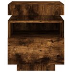 vidaXL Armoire de chevet avec lumières LED chêne fumé 40x39x48 5 cm