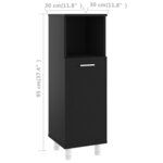 vidaXL Armoire de salle de bain Noir 30x30x95 cm Aggloméré