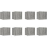 vidaXL Meubles TV muraux 8 Pièces Sonoma gris 30 5x30x30 cm