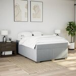vidaXL Sommier à lattes de lit avec matelas Gris clair 140x190cm Tissu