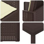 vidaXL Ensemble de salle à manger pour jardin 7 Pièces Marron et crème PP