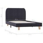 vidaXL Cadre de lit sans matelas gris foncé tissu 90x200 cm