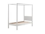 PINO Lit a baldaquin  90x200cm  Blanc + rideaux pour lit à baldaquin