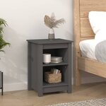 vidaXL Tables de chevet 2 Pièces Gris 40x35x55 cm Bois de pin solide