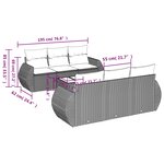vidaXL Salon de jardin avec coussins 7 Pièces gris clair résine tressée