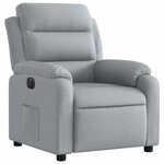 vidaXL Fauteuil inclinable électrique Gris clair Tissu