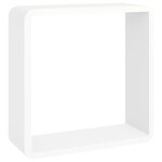 vidaXL Étagères murales sous forme de cube 3 Pièces Blanc MDF