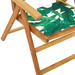 vidaXL Ensemble à manger de jardin 7 Pièces motif de feuilles tissu bois