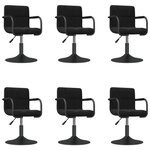 vidaXL Chaises pivotantes à manger lot de 6 noir velours