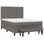 vidaXL Sommier à lattes de lit avec matelas Gris 140x190 cm Similicuir