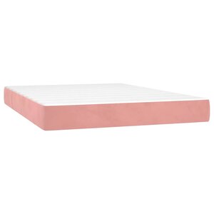 vidaXL Matelas de lit à ressorts ensachés fermeté moyenne rose 140x210x20 cm velours