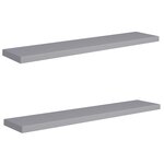 vidaXL Étagères murales flottantes 2 Pièces gris 120x23 5x3 8 cm MDF