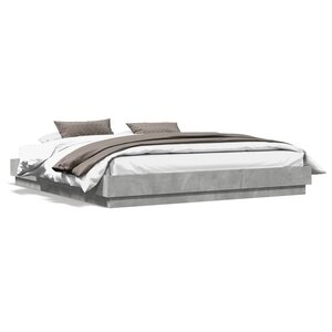 vidaXL Cadre de lit sans matelas gris béton 200x200 cm