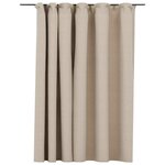 vidaXL Rideau occultant d'aspect de lin avec crochets beige 290x245 cm