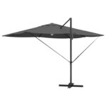 vidaXL Parasol Roma à Bras Déporté Anthracite et noir
