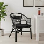 vidaXL Chaise empilable Noir 60 x 60 x 81 cm Rotin