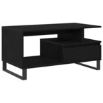 Table basse vidaXL en chêne noir 90x49x45 cm en bois d'ingénierie