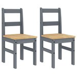 vidaXL Chaises à manger lot de 2 Panama gris bois massif de pin