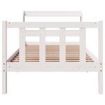 vidaXL Cadre de lit sans matelas blanc 75x190 cm bois de pin massif