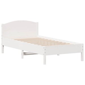 vidaXL Cadre de lit sans matelas blanc 75x190 cm bois de pin massif