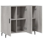 vidaXL Buffet sonoma gris 90x34x80 cm bois d'ingénierie