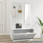 vidaXL Ensemble d'armoires à chaussures 3-en-1 Blanc Bois d'ingénierie