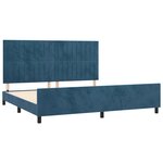 vidaXL Cadre de lit sans matelas bleu foncé 200x200 cm velours