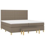 vidaXL Sommier à lattes de lit avec matelas Taupe 200x200 cm Tissu