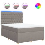 vidaXL Sommier à lattes de lit avec matelas Taupe 160x200 cm Tissu