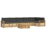 vidaXL Ensemble de canapés d'extérieur 7 pc Blanc et anthracite