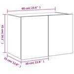 vidaXL Meuble TV mural avec lumières LED chêne fumé 60x35x41 cm