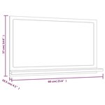 vidaXL Miroir de bain Chêne fumé 60x10 5x37 cm Bois d'ingénierie