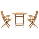 vidaXL Ensemble Bistro de Jardin Pliable 3 Pièces en Bois Massif d'Acacia