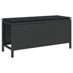 vidaXL Ensemble de salle à manger jardin 3 pièces avec coussins noir poly rotin acacia