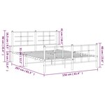 vidaXL Cadre de lit métal sans matelas avec pied de lit noir 150x200cm