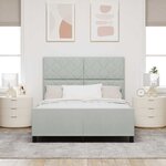 vidaXL Cadre de Lit Gris Clair 140x190 cm Velours