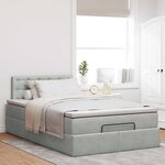 vidaXL Lit ottoman avec matelas gris clair 120x190 cm velours