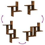 vidaXL Étagères murales 2 Pièces chêne fumé 38x12x38 cm bois d'ingénierie