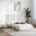 vidaXL Cadre de lit sans matelas blanc 75x190 cm bois massif