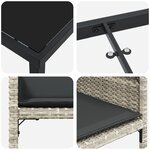 vidaXL Ensemble de salle à manger de jardin 5 pièces avec coussins gris clair en rattan synthétique