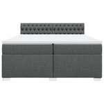 vidaXL Sommier à lattes de lit avec matelas Gris foncé 200x200cm Tissu